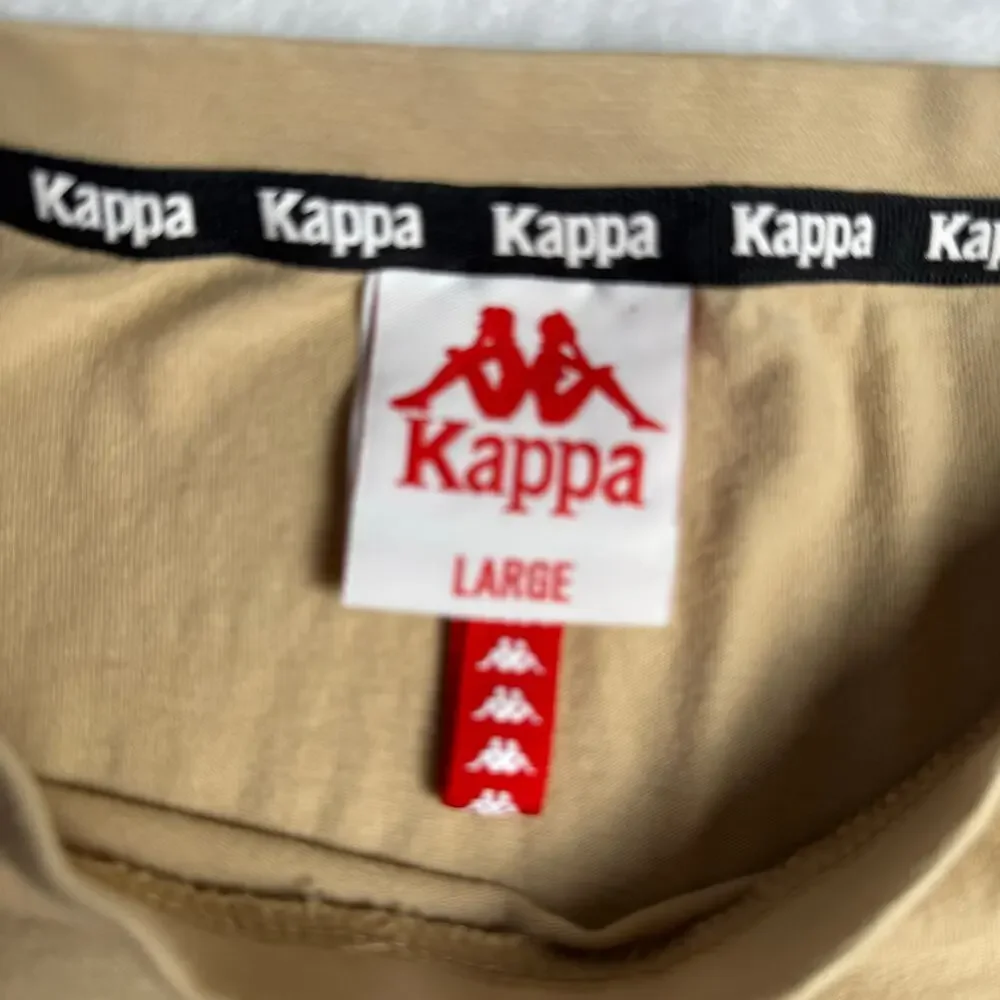 Kappa Long Sleeve Graphic T-Shirt Tan Beige Cotton Streetwear Crew Neck Men’s L